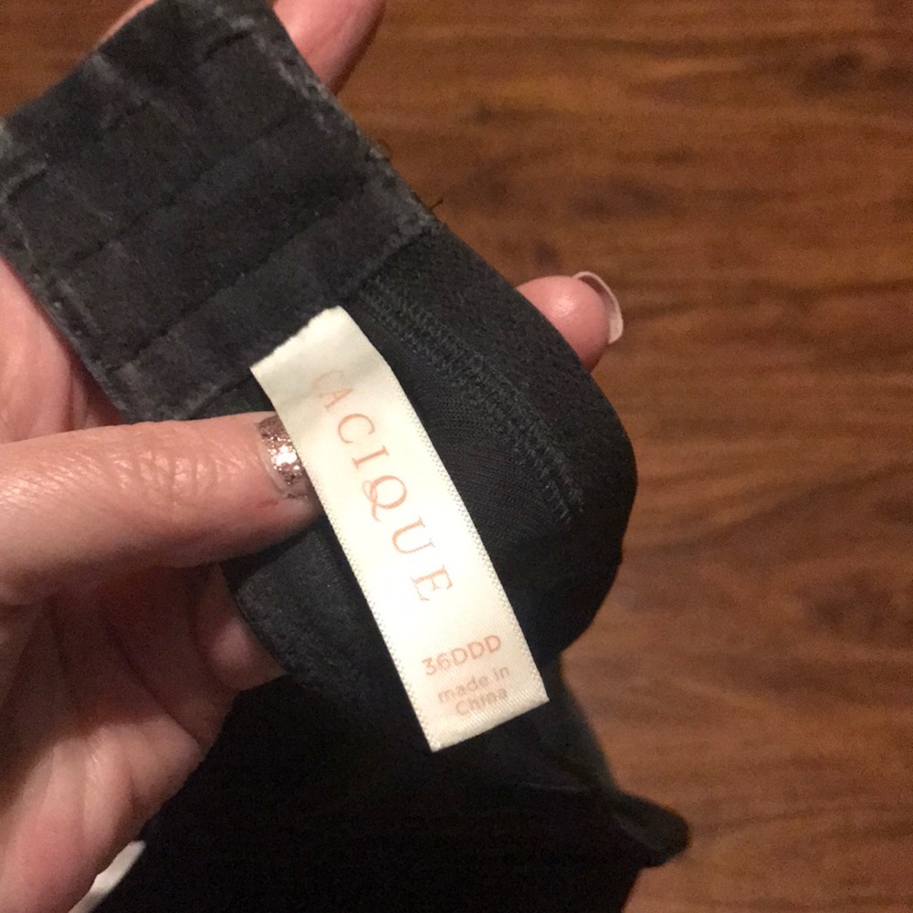 Cacique Boost Plunge Bra 36DDD Black 36 DDD - Picture 4 of 5